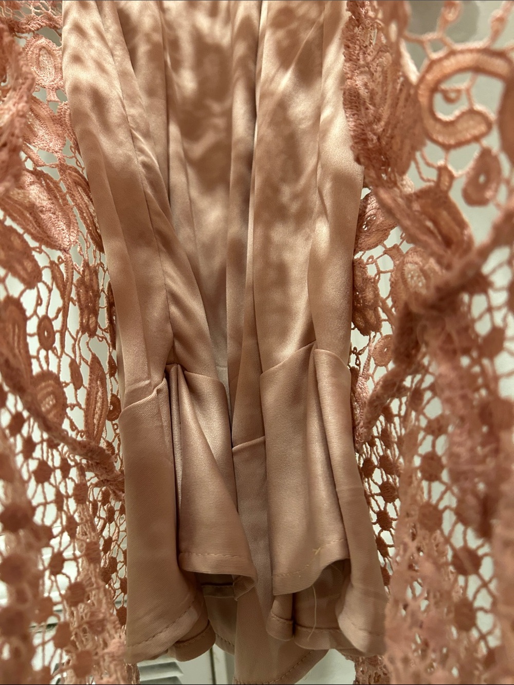 Blush Pink Floral Lace Mini Dress - Picture 4 of 5